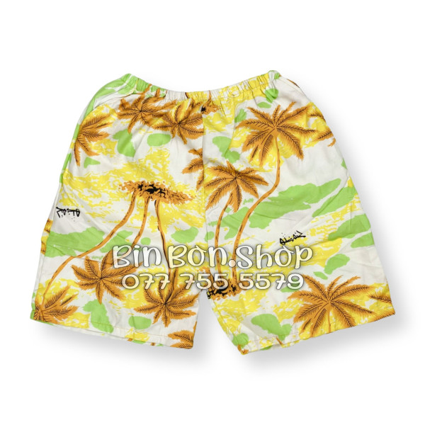 Set Áo Sơ Mi Quần Short Tropical Cây Dừa Nâu Đi Biển Nam Nữ