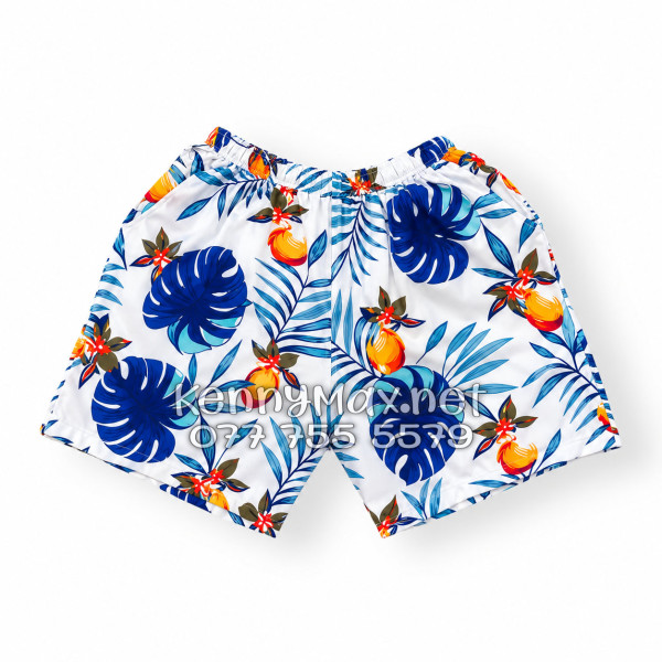 Set Áo Sơ Mi Quần Short Tropical Trái Đào Trắng Đậm Đi Biển Nam Nữ