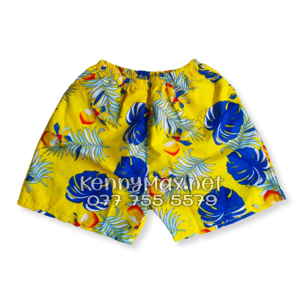 Set Áo Sơ Mi Quần Short Tropical Trái Đào Vàng Đi Biển Nam Nữ
