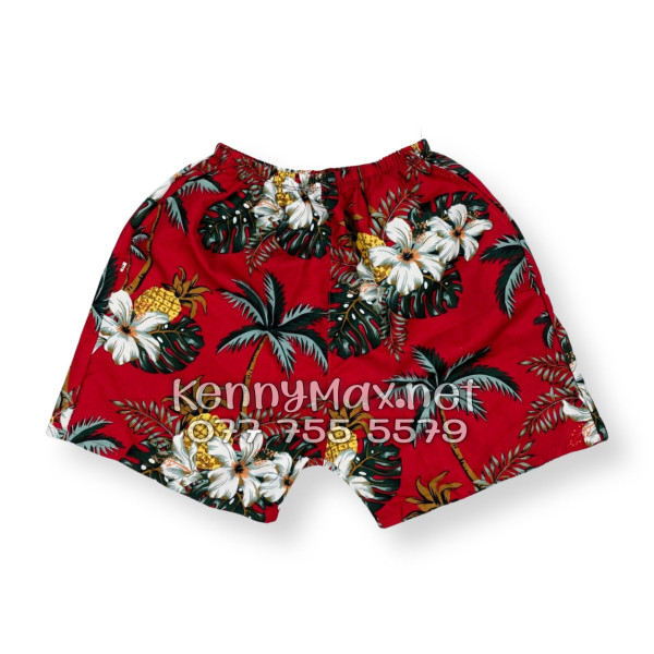 Set Áo Sơ Mi Quần Short Tropical Thơm Dứa Cây Dừa Hoa Sứ Đỏ Đi Biển Nam Nữ
