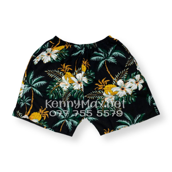 Set Áo Sơ Mi Quần Short Tropical Thơm Dứa Cây Dừa Hoa Sứ Đen Đi Biển Nam Nữ