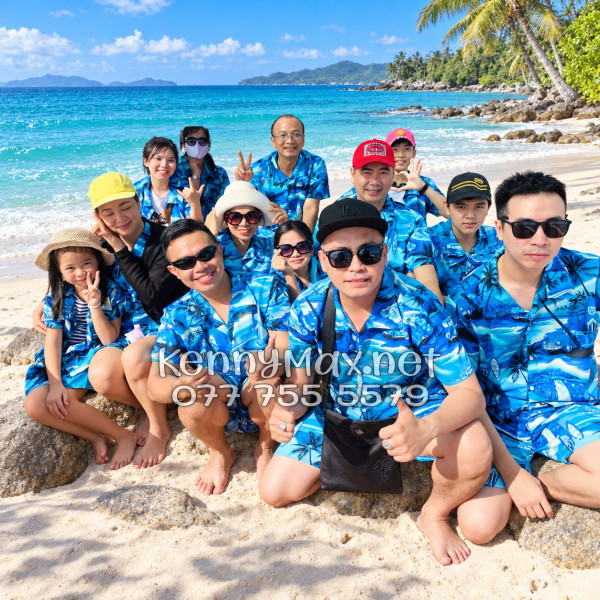 Set Áo Sơ Mi Quần Short Tropical Cây Dừa Xanh Đi Biển Nam Nữ