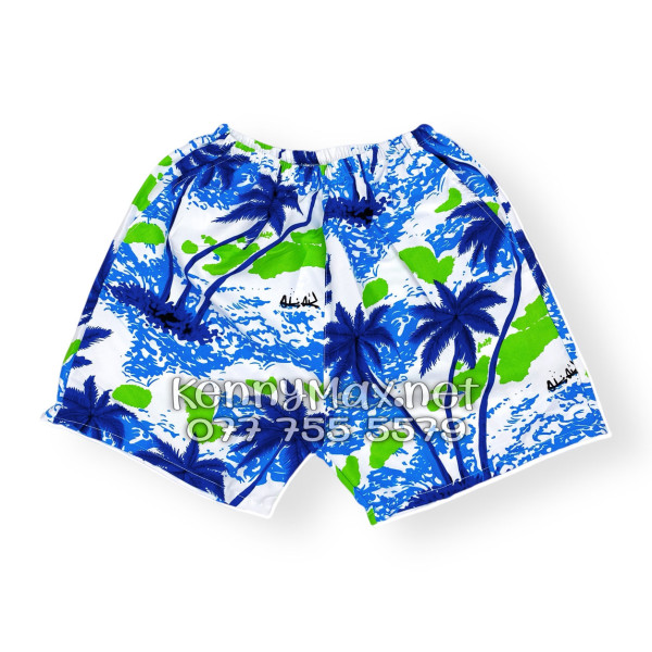 Set Áo Sơ Mi Quần Short Tropical Cây Dừa Trắng Đi Biển Nam Nữ