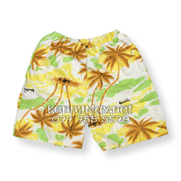 Set Áo Sơ Mi Quần Short Tropical Cây Dừa Nâu Đi Biển Nam Nữ
