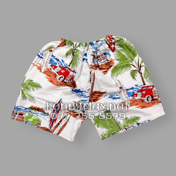 Set Áo Sơ Mi Quần Short Tropical Cây Dừa Ván Lướt Sóng Surfboard Xe Van Trắng Đi Biển Nam Nữ