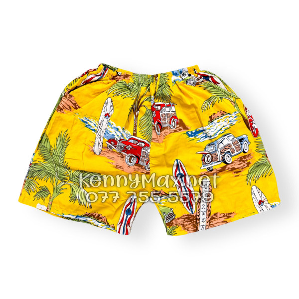 Set Áo Sơ Mi Quần Short Tropical Cây Dừa Ván Lướt Sóng Surfboard Xe Van Vàng Đi Biển Nam Nữ