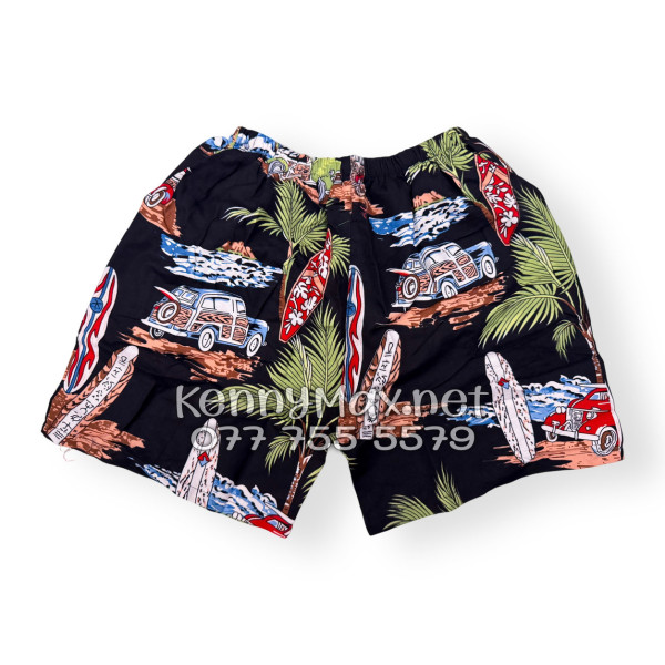 Set Áo Sơ Mi Quần Short Tropical Cây Dừa Ván Lướt Sóng Surfboard Xe Van Đen Đi Biển Nam Nữ
