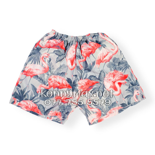 Set Áo Sơ Mi Quần Short Tropical Chim Hồng Hạc Đi Biển Nam Nữ