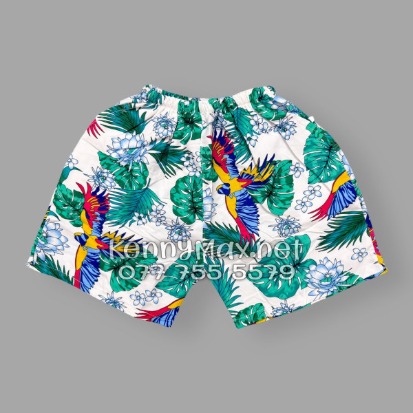 Set Áo Sơ Mi Quần Short Tropical Chim Vẹt Lá Xanh Đi Biển Nam Nữ