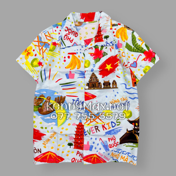 Set Áo Sơ Mi Quần Short Tropical Du Lịch Việt Nam Hà Nội Sài Gòn Đà Nẵng Phú Quốc Phan Thiết Mũi Né Nha Trang Vũng Tàu Xanh