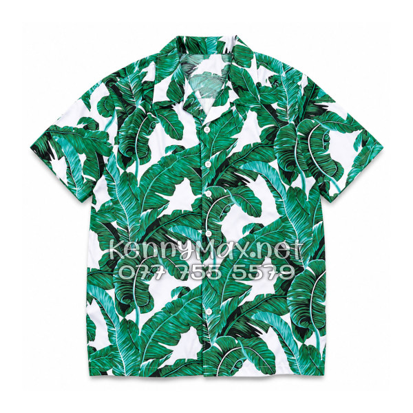 Set Áo Sơ Mi Quần Short Tropical Lá Chuối Đi Biển Nam Nữ
