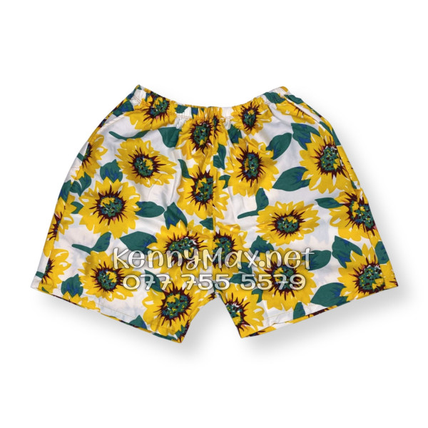 Set Áo Sơ Mi Quần Short Tropical Hoa Hướng Dương Trắng Đi Biển Nam Nữ