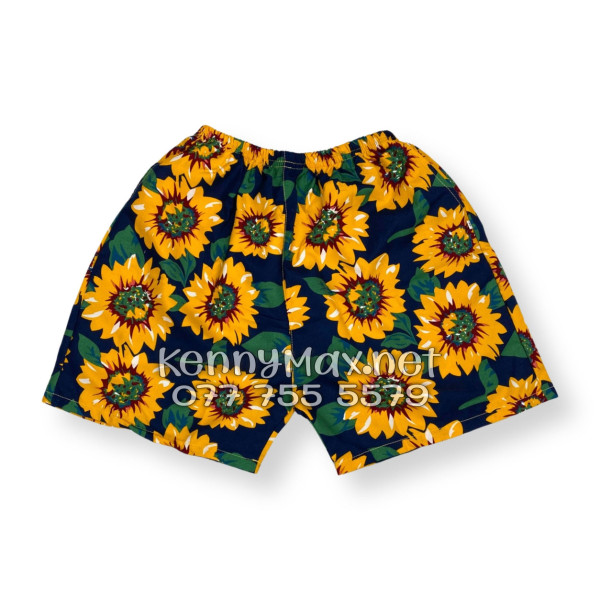 Set Áo Sơ Mi Quần Short Tropical Hoa Hướng Dương Xanh Đen Đi Biển Nam Nữ