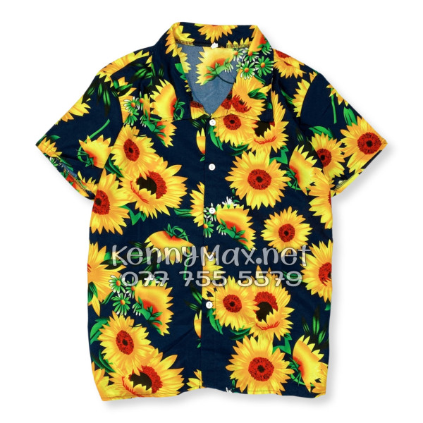 Set Áo Sơ Mi Quần Short Tropical Hoa Cúc Đi Biển Nam Nữ