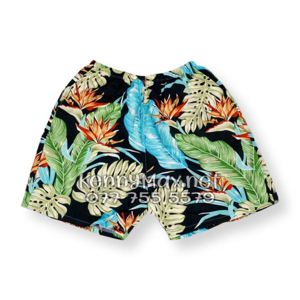 Set Áo Sơ Mi Quần Short Tropical Hoa Thiên Điểu Lá Trầu Bà Lá Xẻ Nam Nữ
