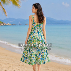Đầm Nữ Du Lịch Kate Thái Họa Tiết Thiên Nhiên Tropical